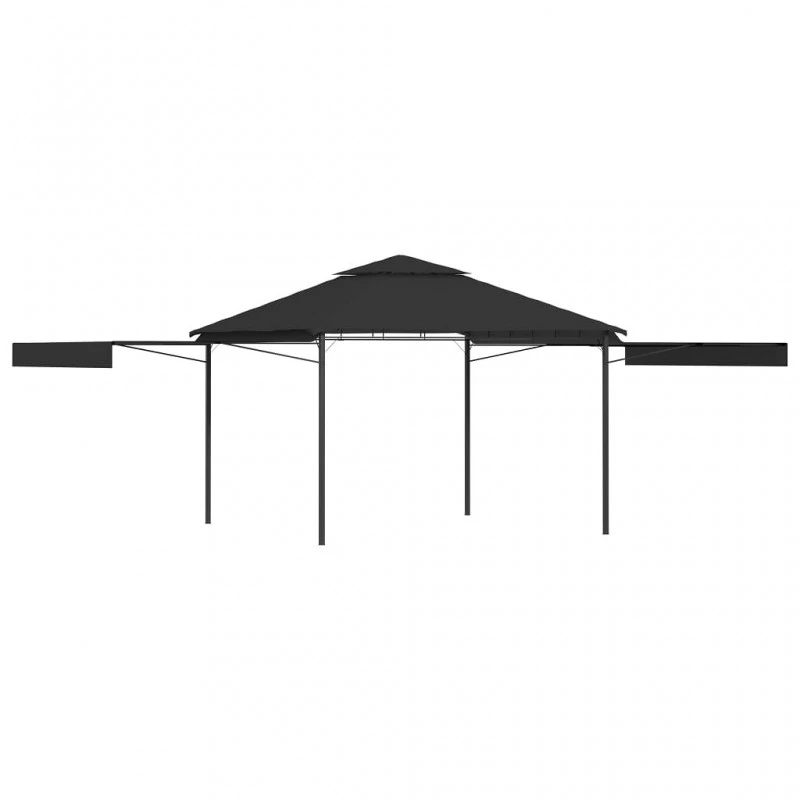 Gazebo Tetto Doppio Estendibile 3x3x2,75 M Antracite 180 G/m² 1 Gazebo Tetto Doppio Estendibile 3x3x2,75 M Antracite 180 G/m²