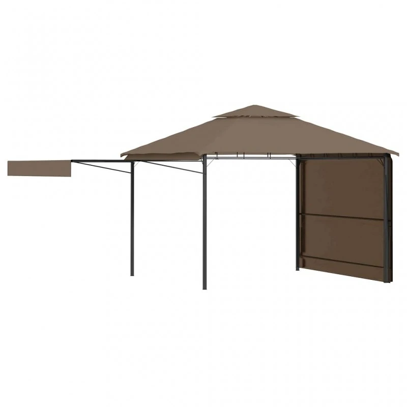 Gazebo Tetto Doppio Estendibile 3x3x2,75m Grigio Talpa 180g/m² 2 Gazebo Tetto Doppio Estendibile 3x3x2,75m Grigio Talpa 180g/m² - immagine 2