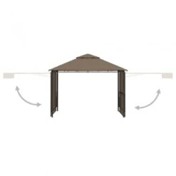 Gazebo Tetto Doppio Estendibile 3x3x2,75m Grigio Talpa 180g/m² 10 Gazebo Tetto Doppio Estendibile 3x3x2,75m Grigio Talpa 180g/m² -Garden Home gazebo tetto doppio estendibile 3x3x275m grigio talpa 180g m 2