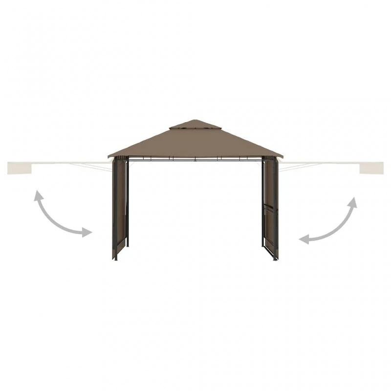 Gazebo Tetto Doppio Estendibile 3x3x2,75m Grigio Talpa 180g/m² 3 Gazebo Tetto Doppio Estendibile 3x3x2,75m Grigio Talpa 180g/m² - immagine 3