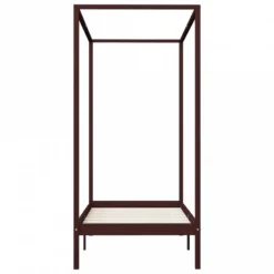 Giroletto A Baldacchino Marrone Scuro Massello Pino 90x200 Cm -Garden Home giroletto a baldacchino marrone scuro massello pino 90x200 cm 2