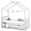 Giroletto Bambini Con Cassetto Bianco Pino Massello 80x160 Cm -Garden Home giroletto bambini con cassetto bianco pino massello 80x160 cm