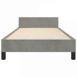 Giroletto Con Testiera Grigio Chiaro 90x190 Cm In Velluto -Garden Home giroletto con testiera grigio chiaro 90x190 cm in velluto 5