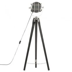 Lampada A Treppiede A Pavimento Nera In Legno Di Mango 97 Cm -Garden Home lampada a treppiede a pavimento nera in legno di mango 97 cm 5