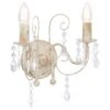 Lampada Da Muro Con Perle Bianca Per 2 Lampadine E14 12 Lampada Da Muro Con Perle Bianca Per 2 Lampadine E14 -Garden Home lampada da muro con perle bianca per 2 lampadine e14