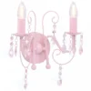 Lampada Da Muro Con Perle Rosa 2 Lampadine E14 17 Lampada Da Muro Con Perle Rosa 2 Lampadine E14 -Garden Home lampada da muro con perle rosa 2 lampadine e14