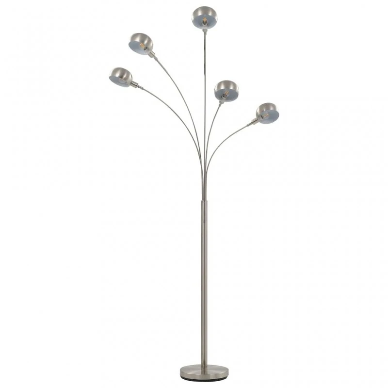 Lampada Da Terra 200 Cm 5 Bulbi E14 Argento 3 Lampada Da Terra 200 Cm 5 Bulbi E14 Argento - immagine 3