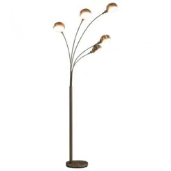Lampada Da Terra 200 Cm 5 Bulbi E14 Argento