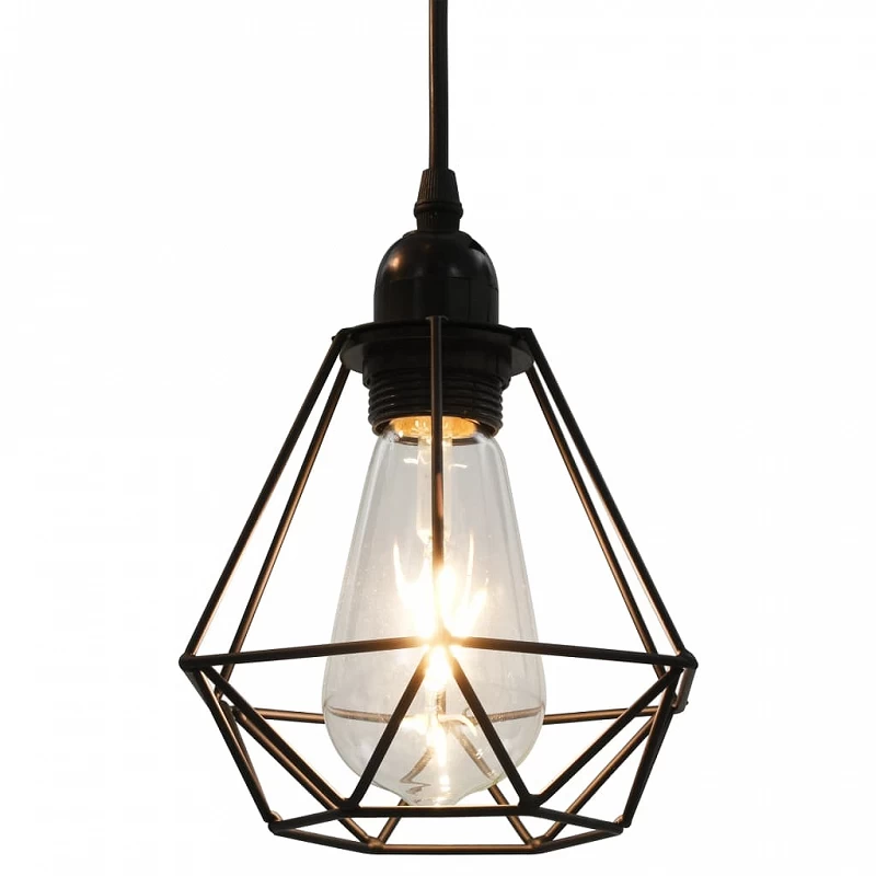 Lampadario Con Design Diamante Nero 3 Lampadine E27 4 Lampadario Con Design Diamante Nero 3 Lampadine E27 - immagine 4