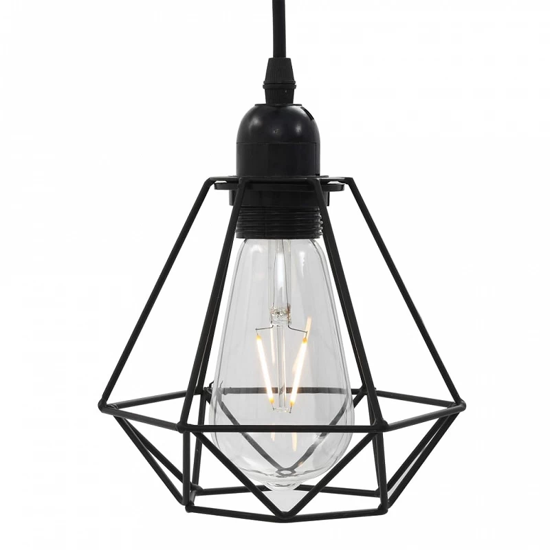 Lampadario Con Design Diamante Nero 3 Lampadine E27 5 Lampadario Con Design Diamante Nero 3 Lampadine E27 - immagine 5