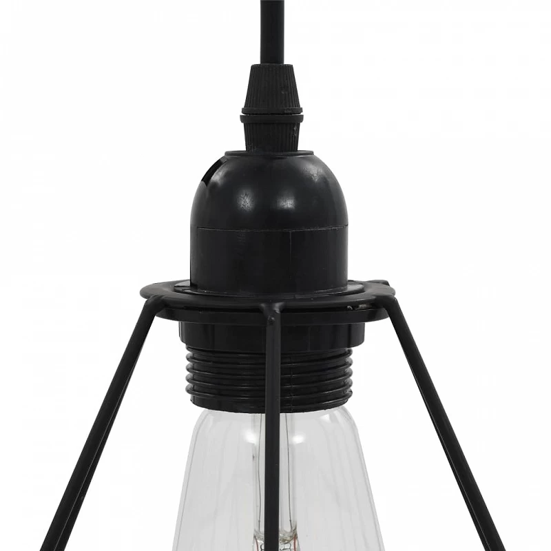 Lampadario Con Design Diamante Nero 3 Lampadine E27 6 Lampadario Con Design Diamante Nero 3 Lampadine E27 - immagine 6