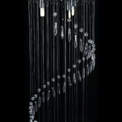 Lampadario Con Perle Di Cristallo A Spirale Argento G9 8 Lampadario Con Perle Di Cristallo A Spirale Argento G9 -Garden Home lampadario con perle di cristallo a spirale argento g9 3