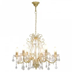 Lampadario Con Perline Di Cristallo Dorato Tondo 6 E14 10 Lampadario Con Perline Di Cristallo Dorato Tondo 6 E14 -Garden Home lampadario con perline di cristallo dorato tondo 6 e14 3