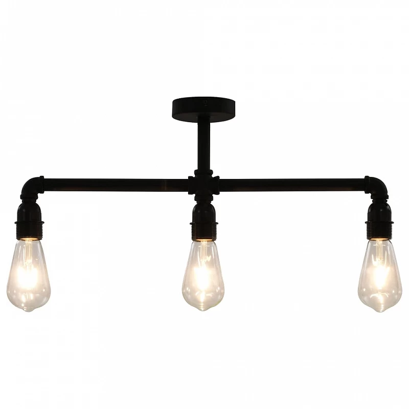 Lampadario Nero Per 3 Lampadine E27 2 Lampadario Nero Per 3 Lampadine E27 - immagine 2