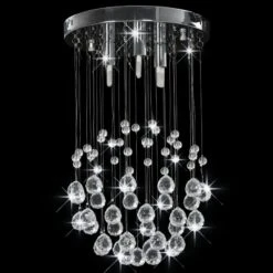 Lampadario Perle Di Cristallo A Sfera Argento 3 Lampadine G9 -Garden Home lampadario perle di cristallo a sfera argento 3 lampadine g9 2