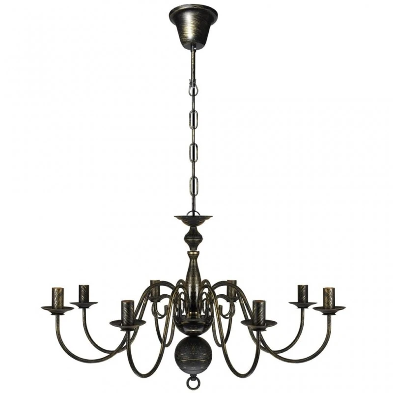 Lampadario Stile Antico Metallo Nero Lampadine 8 X E14 2 Lampadario Stile Antico Metallo Nero Lampadine 8 X E14 - immagine 2