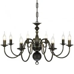 Lampadario Stile Antico Metallo Nero Lampadine 8 X E14 8 Lampadario Stile Antico Metallo Nero Lampadine 8 X E14 -Garden Home lampadario stile antico metallo nero lampadine 8 x e14 2