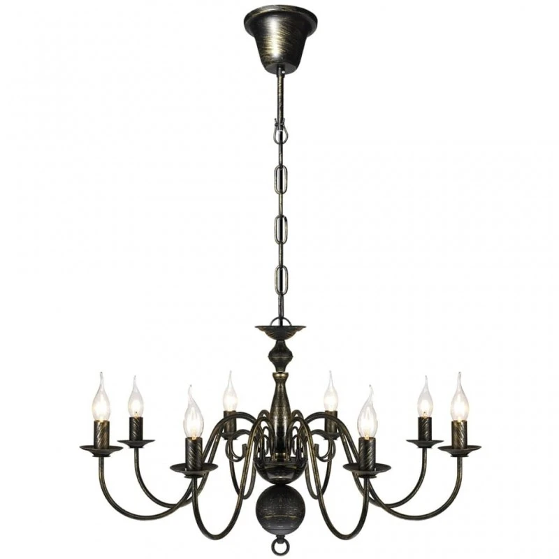 Lampadario Stile Antico Metallo Nero Lampadine 8 X E14 1 Lampadario Stile Antico Metallo Nero Lampadine 8 X E14