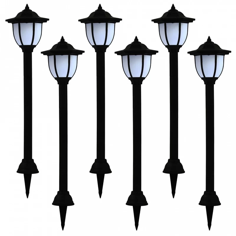 Lampade Solari Da Esterni 6 Pz A LED Nero 1 Lampade Solari Da Esterni 6 Pz A LED Nero