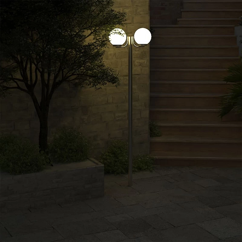 Lampione Da Giardino Con 2 Lampade 220 Cm 6 Lampione Da Giardino Con 2 Lampade 220 Cm - immagine 6