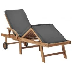 Lettini Prendisole Con Cuscini 2 Pz Legno Di Teak Grigio Scuro -Garden Home lettini prendisole con cuscini 2 pz legno di teak grigio scuro 6