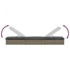 Lettino Con Cuscino Grigio 201x55x62 Cm In Polyrattan -Garden Home lettino con cuscino grigio 201x55x62 cm in polyrattan 6