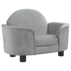 Lettino Per Cani Grigio Chiaro 66x40x45 Cm In Velluto -Garden Home lettino per cani grigio chiaro 66x40x45 cm in velluto 1