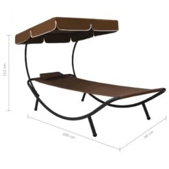 Lettino Prendisole Con Baldacchino E Cuscino Marrone 13 Lettino Prendisole Con Baldacchino E Cuscino Marrone -Garden Home lettino prendisole con baldacchino e cuscino marrone 6