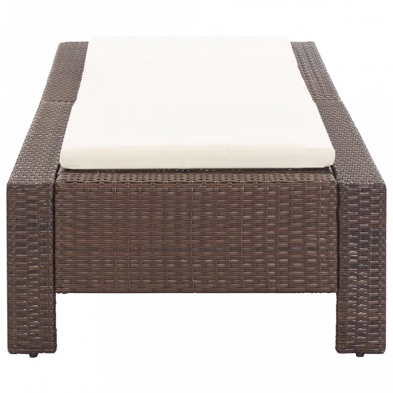 Lettino Prendisole Con Cuscino Marrone In Polyrattan 1 Lettino Prendisole Con Cuscino Marrone In Polyrattan
