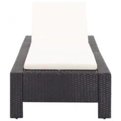 Lettino Prendisole Con Cuscino Nero In Polyrattan -Garden Home lettino prendisole con cuscino nero in polyrattan 4