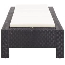 Lettino Prendisole Con Cuscino Nero In Polyrattan -Garden Home lettino prendisole con cuscino nero in polyrattan 5