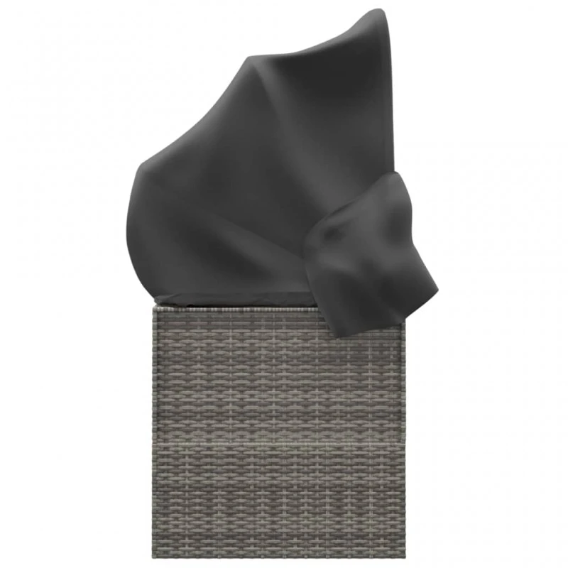 Lettino Prendisole Esterno Tetto E Cuscini Grigio Polyrattan 4 Lettino Prendisole Esterno Tetto E Cuscini Grigio Polyrattan - immagine 4