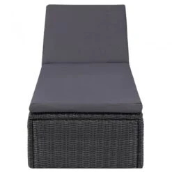 Lettino Prendisole In Polyrattan Nero E Grigio Scuro 7 Lettino Prendisole In Polyrattan Nero E Grigio Scuro -Garden Home lettino prendisole in polyrattan nero e grigio scuro 1
