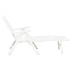 Lettino Prendisole Pieghevole In Plastica Bianco -Garden Home lettino prendisole pieghevole in plastica bianco 4