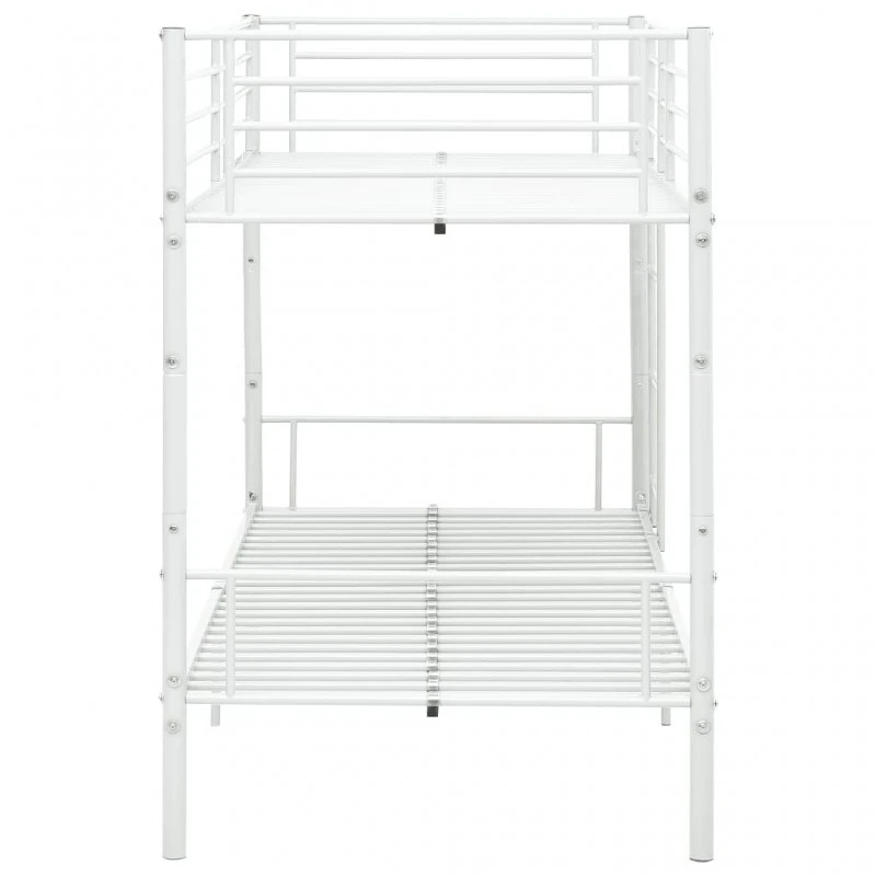 Letto A Castello Bianco In Metallo 90x200 Cm 4 Letto A Castello Bianco In Metallo 90x200 Cm - immagine 4