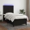 Letto A Molle Con Materasso E LED Nero 90x200 Cm In Tessuto -Garden Home letto a molle con materasso e led nero 90x200 cm in tessuto