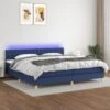 Letto A Molle Materasso E LED Blu 200x200cm In Tessuto 13 Letto A Molle Materasso E LED Blu 200x200cm In Tessuto -Garden Home letto a molle materasso e led blu 200x200cm in tessuto