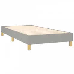 Letto A Molle Materasso E LED Grigio Chiaro 100x200 Cm Tessuto -Garden Home letto a molle materasso e led grigio chiaro 100x200 cm tessuto 4