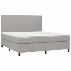Letto A Molle Materasso E LED Grigio Chiaro 180x200 Cm Tessuto 10 Letto A Molle Materasso E LED Grigio Chiaro 180x200 Cm Tessuto -Garden Home letto a molle materasso e led grigio chiaro 180x200 cm tessuto 2
