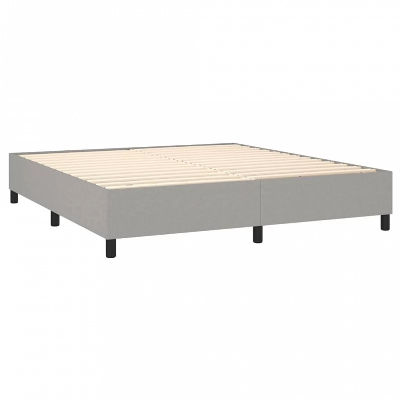 Letto A Molle Materasso E LED Grigio Chiaro 180x200 Cm Tessuto 5 Letto A Molle Materasso E LED Grigio Chiaro 180x200 Cm Tessuto - immagine 5