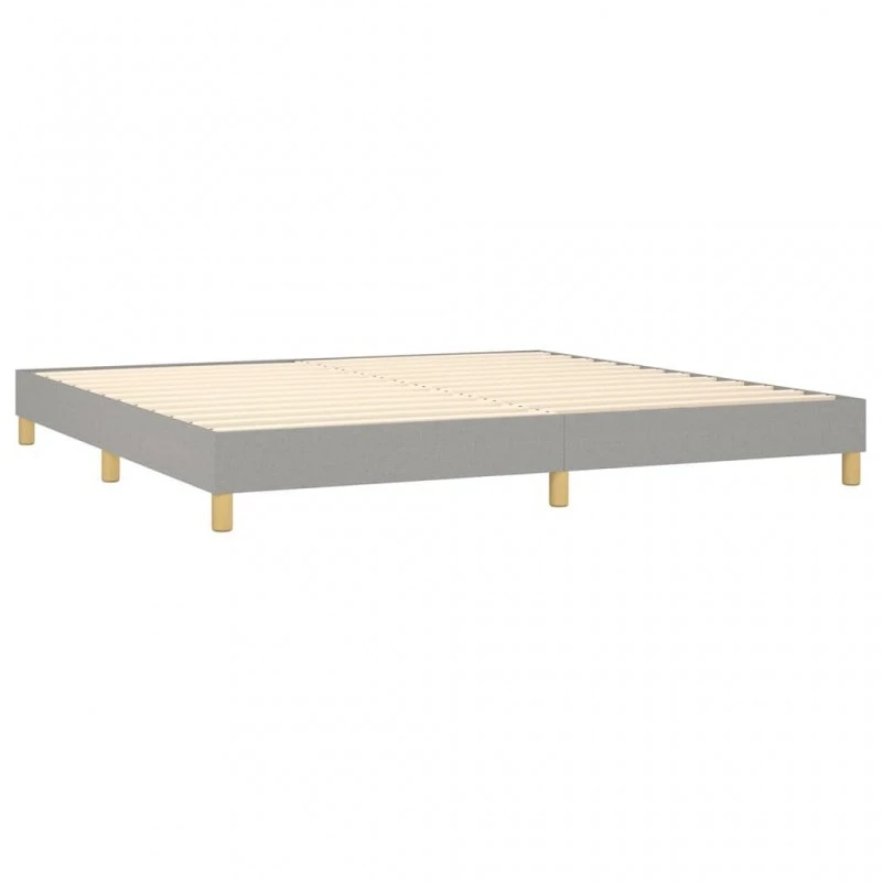 Letto A Molle Materasso E LED Grigio Chiaro 200x200 Cm Tessuto 5 Letto A Molle Materasso E LED Grigio Chiaro 200x200 Cm Tessuto - immagine 5