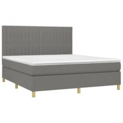 Letto A Molle Materasso E LED Grigio Scuro 180x200cm In Tessuto 10 Letto A Molle Materasso E LED Grigio Scuro 180x200cm In Tessuto -Garden Home letto a molle materasso e led grigio scuro 180x200cm in tessuto 2