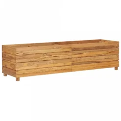 Letto Rialzato 150x40x38 Cm Legno Di Teak Di Recupero E Acciaio -Garden Home letto rialzato 150x40x38 cm legno di teak di recupero e acciaio 6