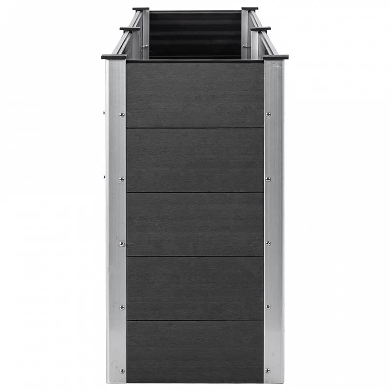 Letto Rialzato Da Giardino 250x100x91 Cm In WPC Grigio 4 Letto Rialzato Da Giardino 250x100x91 Cm In WPC Grigio - immagine 4