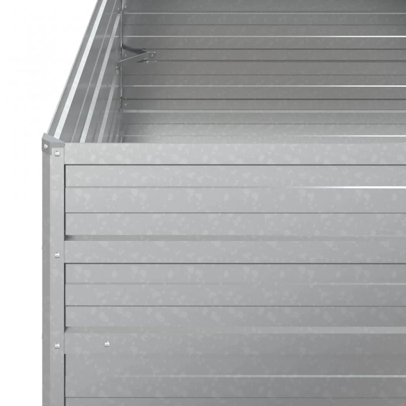 Letto Rialzato Giardino 100x100x77cm In Acciaio Zincato Argento 5 Letto Rialzato Giardino 100x100x77cm In Acciaio Zincato Argento - immagine 5