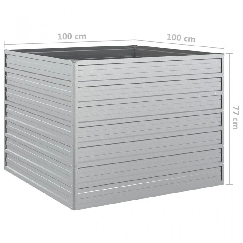 Letto Rialzato Giardino 100x100x77cm In Acciaio Zincato Argento 6 Letto Rialzato Giardino 100x100x77cm In Acciaio Zincato Argento - immagine 6