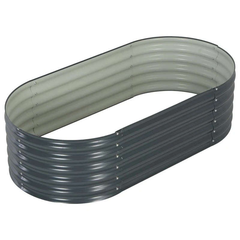 Letto Rialzato Giardino 160x80x44 Cm In Acciaio Zincato Grigio 4 Letto Rialzato Giardino 160x80x44 Cm In Acciaio Zincato Grigio - immagine 4