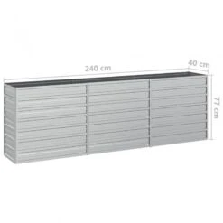 Letto Rialzato Giardino 240x40x77 Cm In Acciaio Zincato Argento -Garden Home letto rialzato giardino 240x40x77 cm in acciaio zincato argento 6