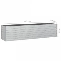 Letto Rialzato Giardino 320x80x77 Cm In Acciaio Zincato Argento -Garden Home letto rialzato giardino 320x80x77 cm in acciaio zincato argento 6