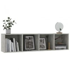 Libreria/Mobile TV Grigio Cemento 143x30x36 Cm -Garden Home libreria mobile tv grigio cemento 143x30x36 cm 4